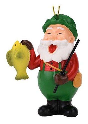 Tree Buddees   Fishing Santa Claus Christmas Ornament