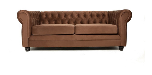 Sofá Barra Design Chesterfield 3c Velvet Café