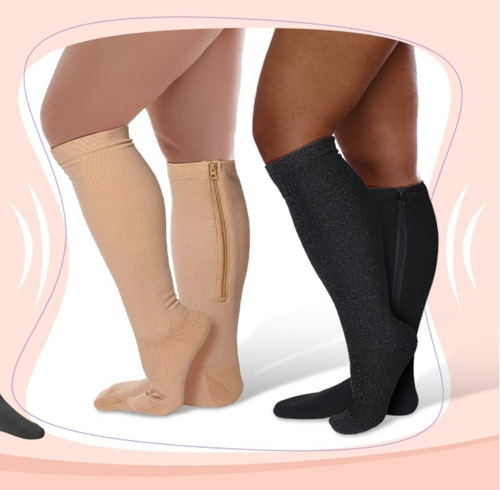 Medias Compresion 2 Pares Cremallera 15-25 Extragrandes