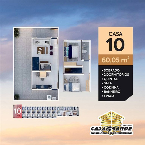 Imagem 5 de 6 de Casa, 2 Dorms Com 61 M² - Imperador - Praia Grande - Ref.: Cg203 - Cg203