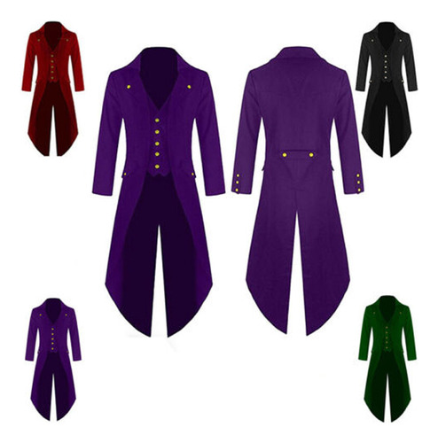 Vestido Tipo Chaqueta Tipo Frac Steampunk Para Hombre, Talla Grande, Xxxxxl