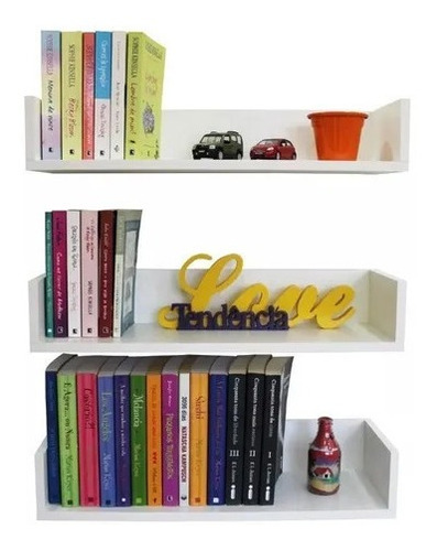 X3 Estantes Repisas Libros Local Cocina 40x10x20cm Muebleds