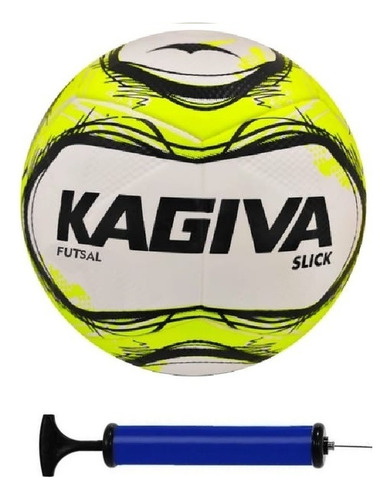 Bola De Futsal Kagiva Slick + Bomba De Ar Cor Amarelo