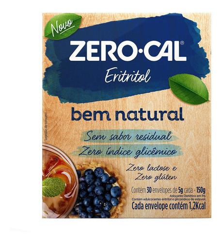 Adoçante Zero Cal Eritriol Bem Natural Pó C/30 Sachês De 5g