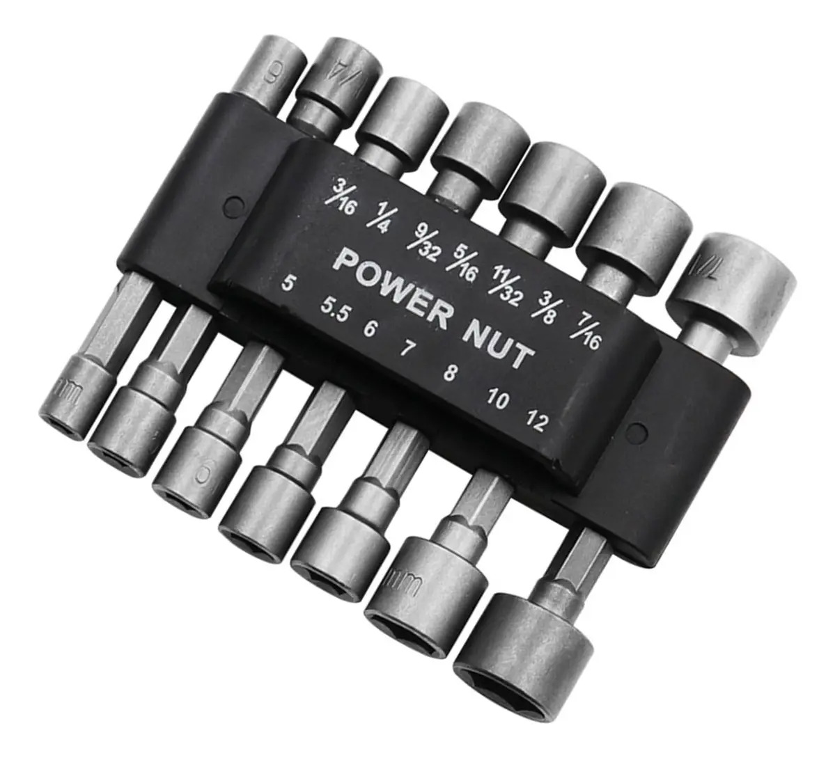 Set de 14 Dados Hexagonales SAE y Métricos para Taladro o Destornillador