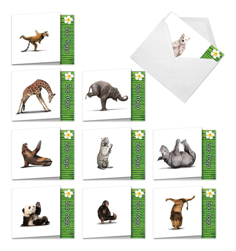 10 Tarjetas De Notas De Yoga Blanco (4x 5.12 Pulgadas) ...