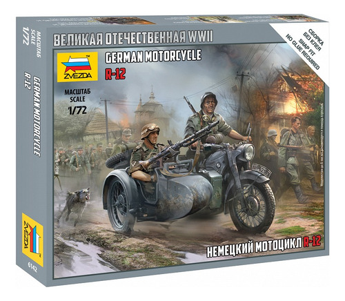 German Motorcycle R12  By Zvezda # 6142  1/72