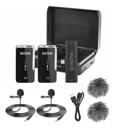 comprar  Microfone De Lapela Duplo Sem Fio Boya Para Dispositivos Ti