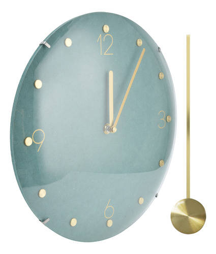 Reloj Colgante Moderno Con Péndulo De Pared Redondo Sin Marc