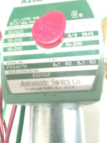 Valvula Selenoide Asco 3 / 2 Vias Bovina 110 V 50/60