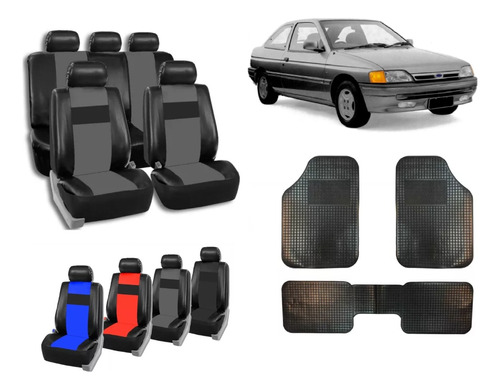 Fundas Cubre Asiento Cuerina Para Ford Escort + Alfombra 3p