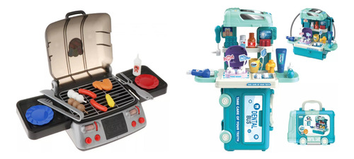 Set 2 Juegos D Cocina Cocinita Parrillada Dentista Doctor