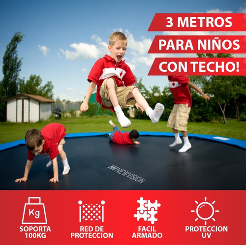 Cama Elastica Saltarina Niños Adulto Grande 3 Metros + Techo