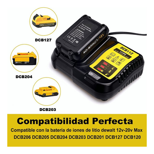 Cargador De Batería De Litio Dcb112 12v, 14.4v, 18v