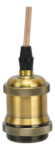 Colgante Vintage Con Cordón Portalámparas E27, Color Dorado