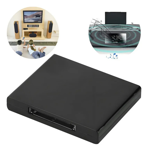 Bluetooth 2.0 Receptor Dock 30 Pins Adaptador Negro