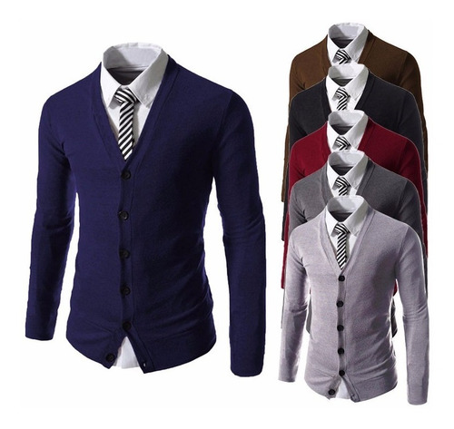 Sueter Formal Elegante Slim Fit Cardigan Blazer Chamarra Env