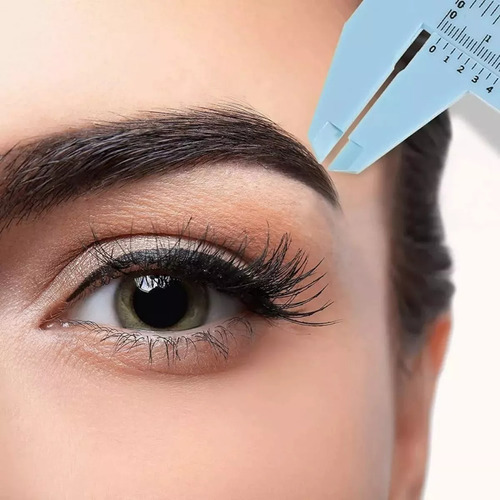 2 Regla Vernier Para Cejas+plantillas +cepillo Para Pestañas