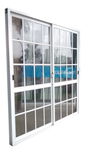 Puerta Ventana Aluminio 200x200 Vidrio Y Persiana Reforzada