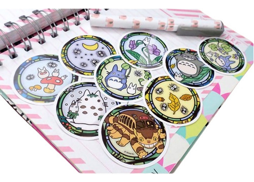 Set De 9 Stickers Circulares De Anime  Mi Vecino Totoro