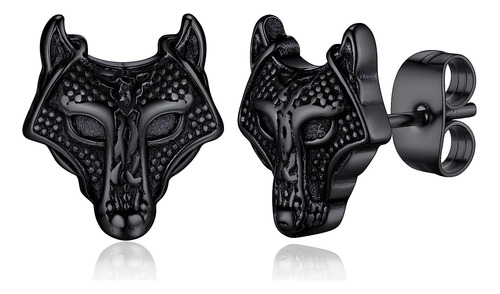 Pendientes Punk Wolf Norse Fenrir Gothic Para Hombre