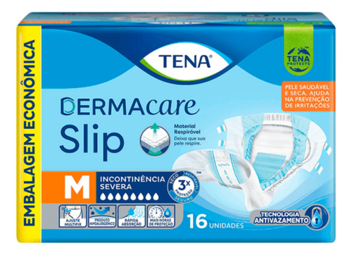 Kit 2 Fraldas Geriátrica Tena Dermacare Slip Jumbo 16 Und.