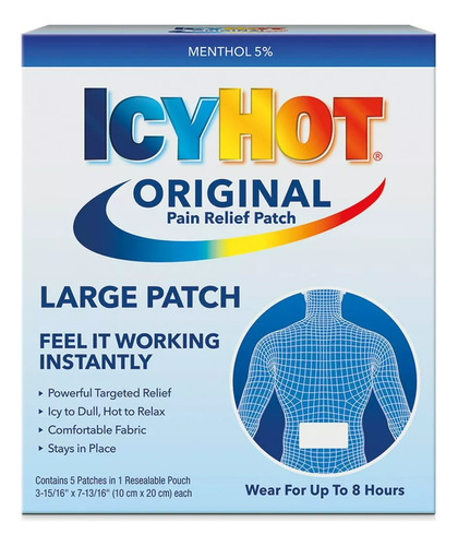Icy Hot Parche Largo Medicado Original Para Aliviar El Dolor