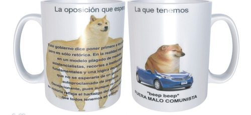 Taza Perro Cheems Meme La Opocision Comunismo