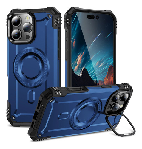 Funda Magnética Hybrid Armor Kickstand A Prueba De Golpes Para iPhone