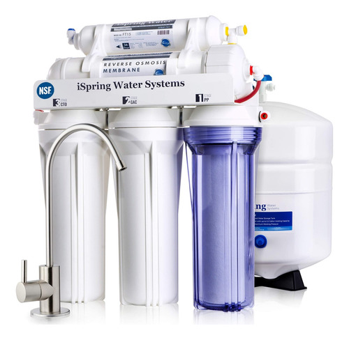 Filtro De Agua Ósmosis Inversa Ispring Rcc7 5 Etapas 75 Gpd