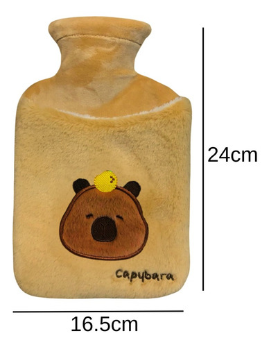 Bolsa De Agua Caliente 1000ml Diseño Carpincho Cute Capibara Capibara C/naranja