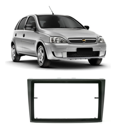 Moldura Painel Multimidia Cinza 2 Din Mp5 Chevrolet Meriva