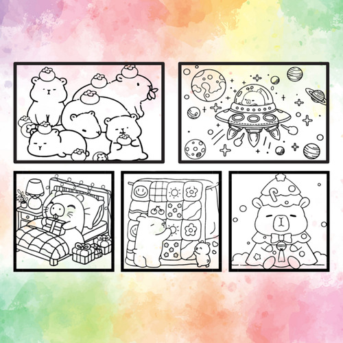 Caderno De Colorir Bobbie Goods Capivara Capa Dura A5 180 Gr