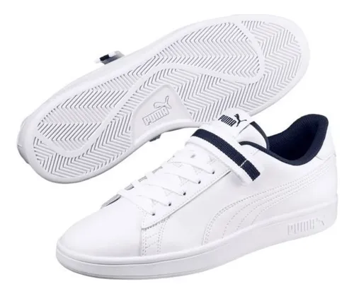 Preservativo Sencillez Acuoso Tenis Puma Smash V2 V Fresh Blanco Azul Caballero 2018 | Meses sin intereses