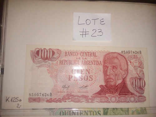 Billetes Argentina 100 Pesos (18188y18188/69) #23. Lote X 17