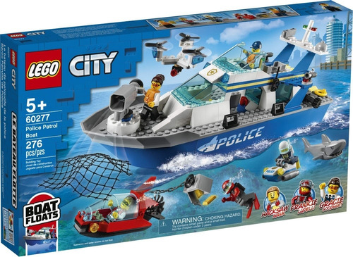 Set 276 Pzs Lego Original Barco Lancha De Policía P/ Niños 