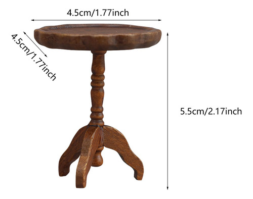 1:12 Simulación De Mesa De Casa De Muñecas Marrón Oscuro