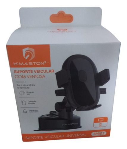 Suporte Veicular Universal C/ Ventosa P/ Carro Hmaston Spr02 Cor Preto