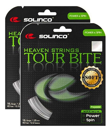 Cordaje De Tenis Solinco Tour Bite 16 G (1,30) - 2 Paquetes