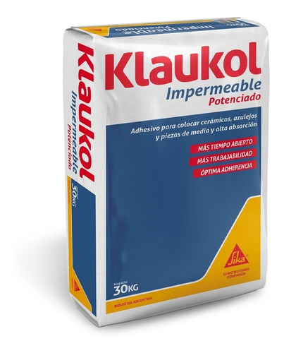 Klaukol Adhesivo Impermeable X 30 Kg - Ricardo Ospital