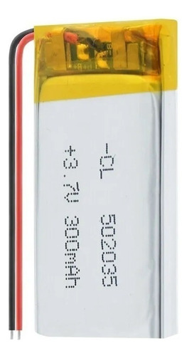 Bateria Litio 3.7v Polím. Paneles Protección 300mah 502035 