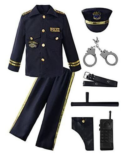 Vgolar - Disfraz De Oficial De Policía Para Niños, Disfraz D