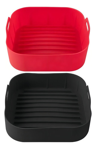 Forma Silicone Fritadeira Air Fryer Microonda Quadrado Alça