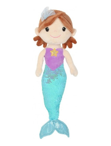 Peluche Sirena Con Lentejuelas Reversible 50cm Muñeca Pepona