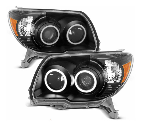 Faros Toyota 4runner Suv 2006-2009 Dual Led Halo Black Par