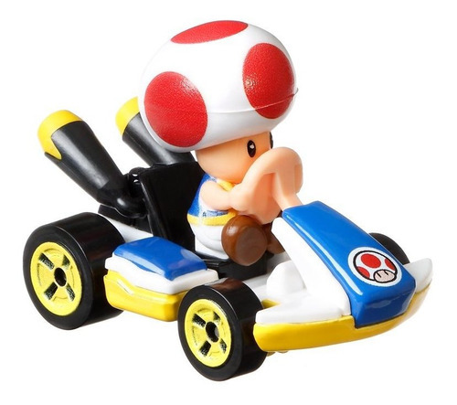 Mattel Hot Wheels Standard Kart Racer Mario Kart Toad Escala 1/64 Color Rojo Y Blanco