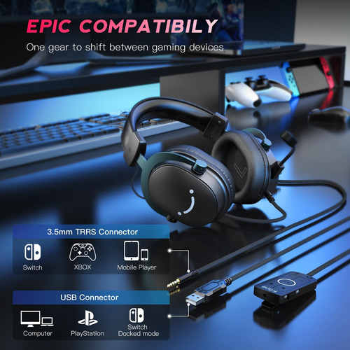 Auriculares Fifine Gaming Para Pc, Auriculares Usb Con So...