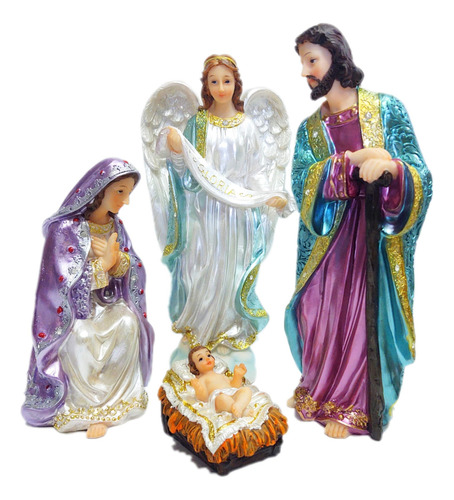 Nacimiento Navideño 22cm En Fina Resina Decoración Navidad