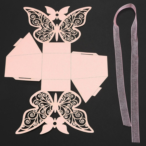 Para Caja De Recuerdos De Boda Con Forma De Mariposa, 50