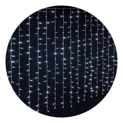 Cortina Led Navidad Blanco Frio 144 Luces 12 Tiras Deco 